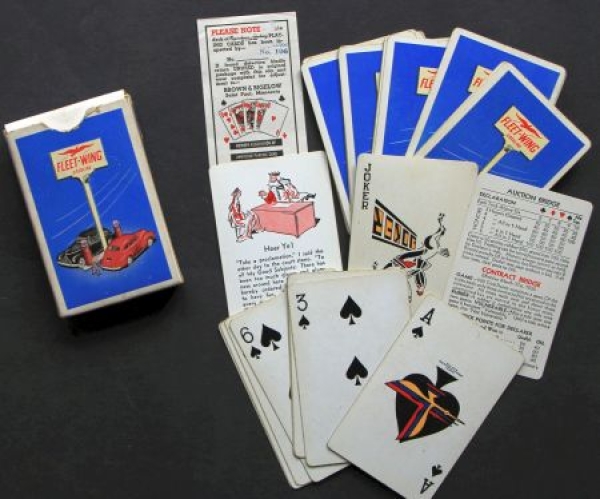 Fleet-Wing Gasoline Advertising-Bridgecardgame 1938 in original box (7364)